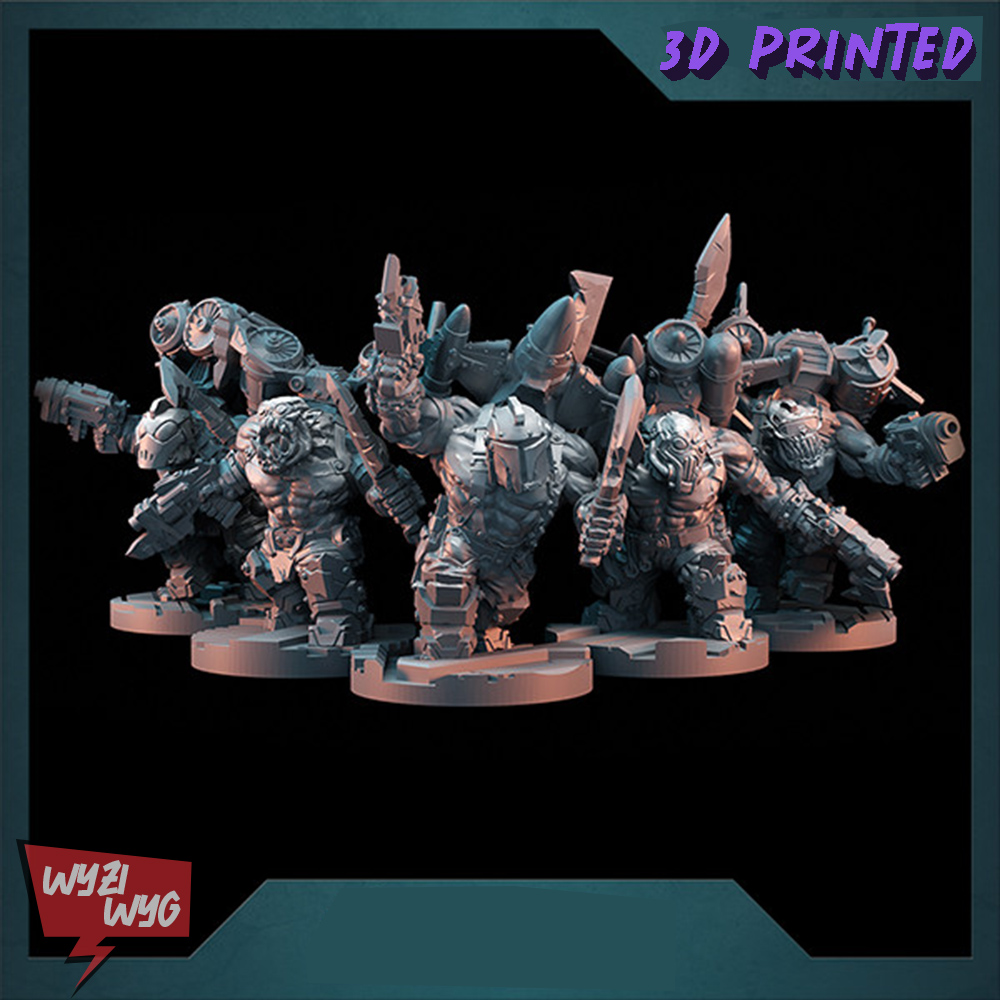 3D Printing Article - Rocket Orcs Armour Miniature, Green Skin