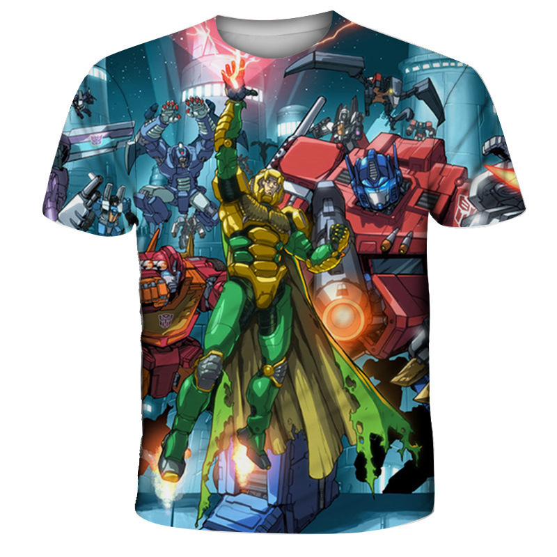 3D Printing Robot - Transformers Children Summer T-shirt Robot Tee