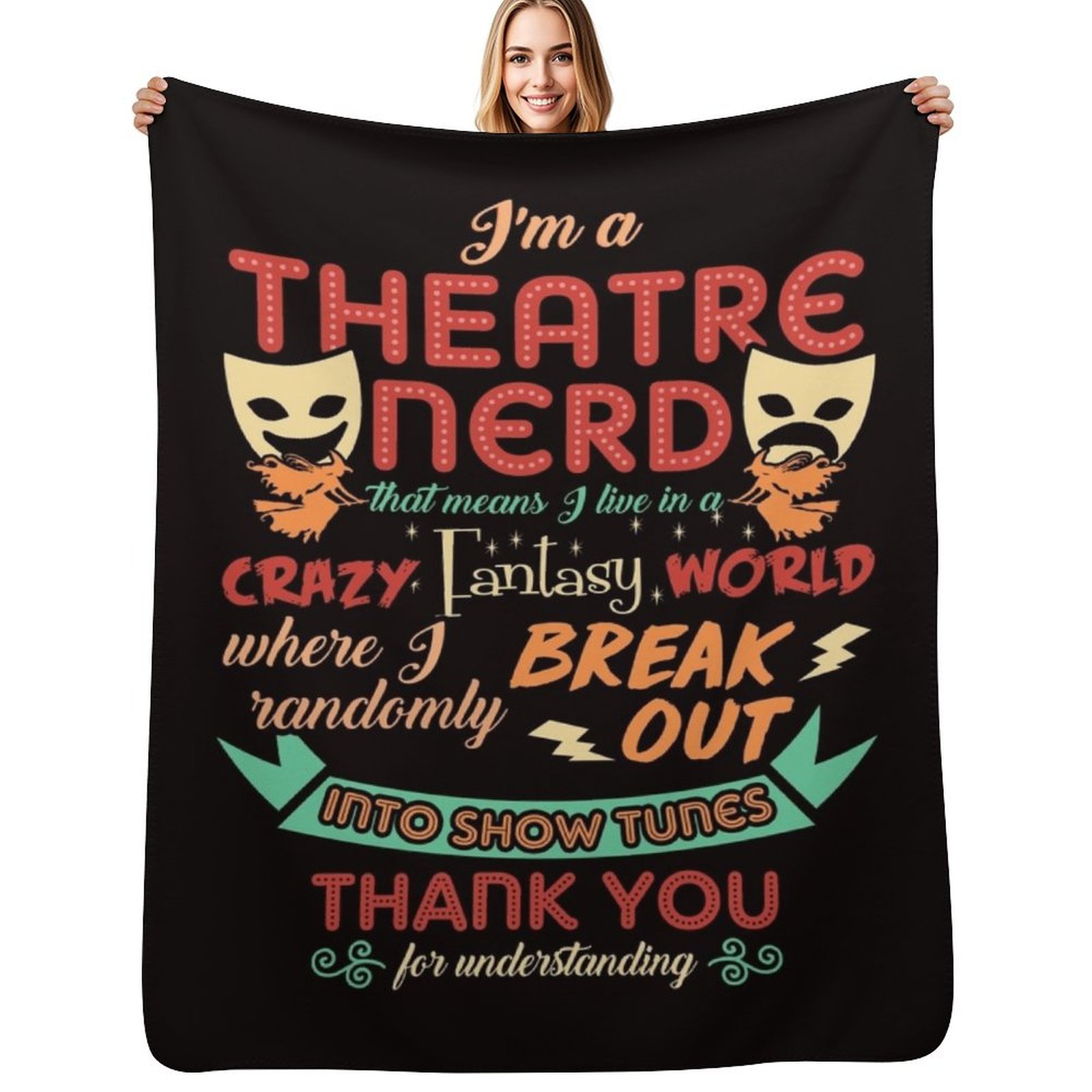 3D Printing Nerd - Theatre Nerd Funny Definition Throw Blanket