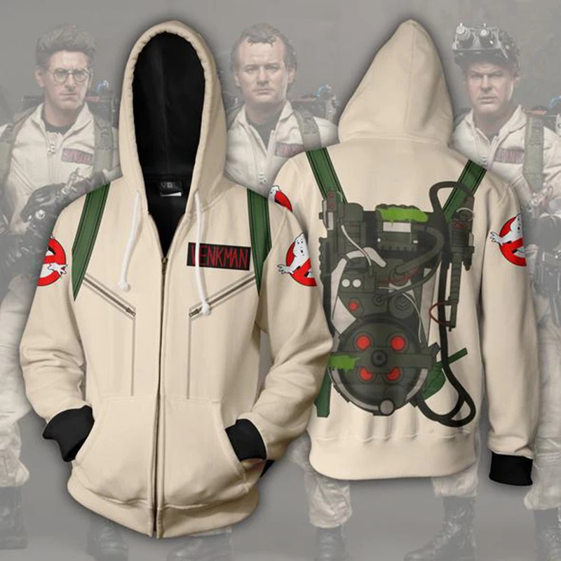 3D Printing Ghosting - Fashion Ghost busters Zip up Hoodies