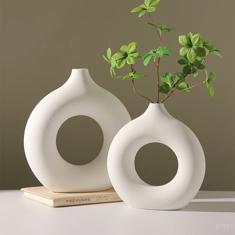 3D Printing Vase - Creative Donut-Shaped Vase, Nordic-Style Plastic Vase,