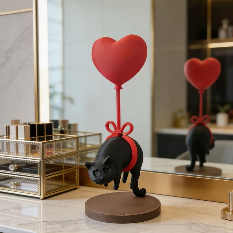 3D Printing Article - 3D Printed Suspended Cat Heart-shaped Balloon