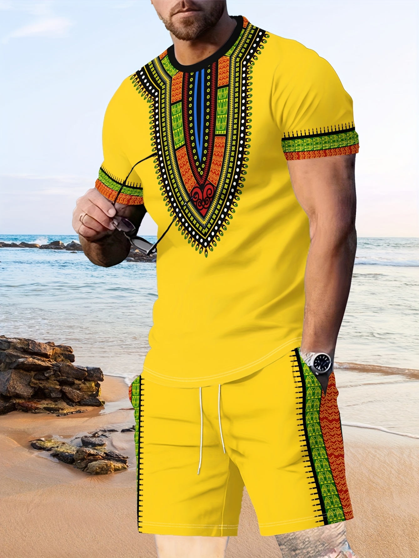 3D Printing Services - New Men's Suits African Dashiki Paisley