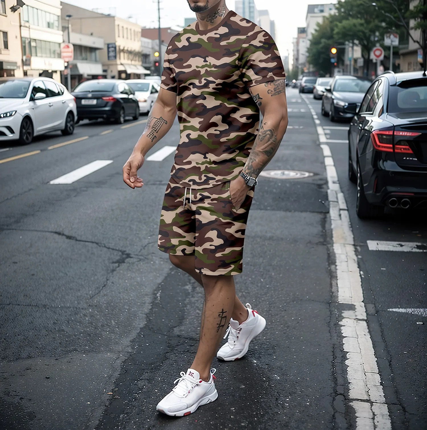 3D Printing Services - Camouflage Outdoor Tracksuits 3D Print Men's