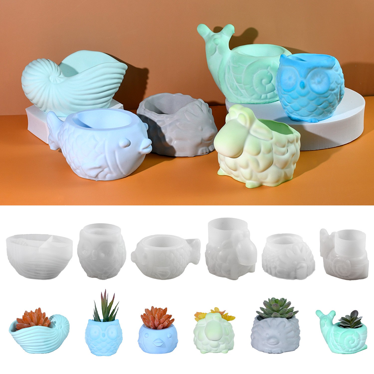 3D Animal Flower Pot Silicone  - 3D Printing Vase recension och pris