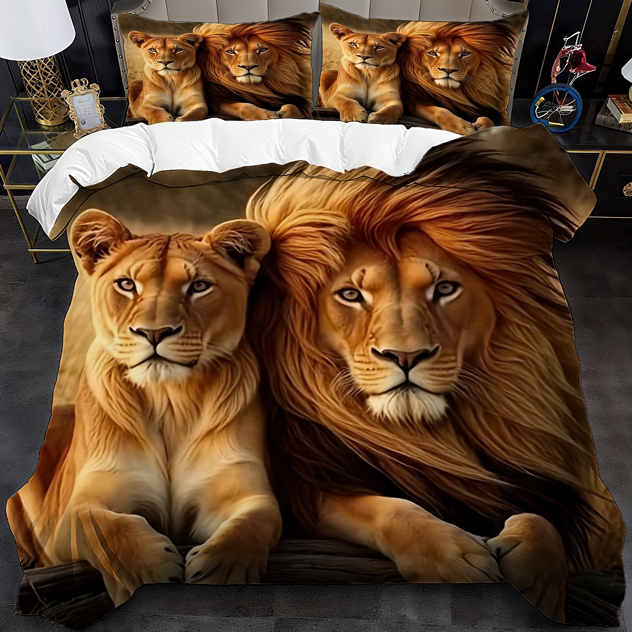 3pcs Lion Couple Bedding Set 3 - 3D Printing Nerd recension och pris