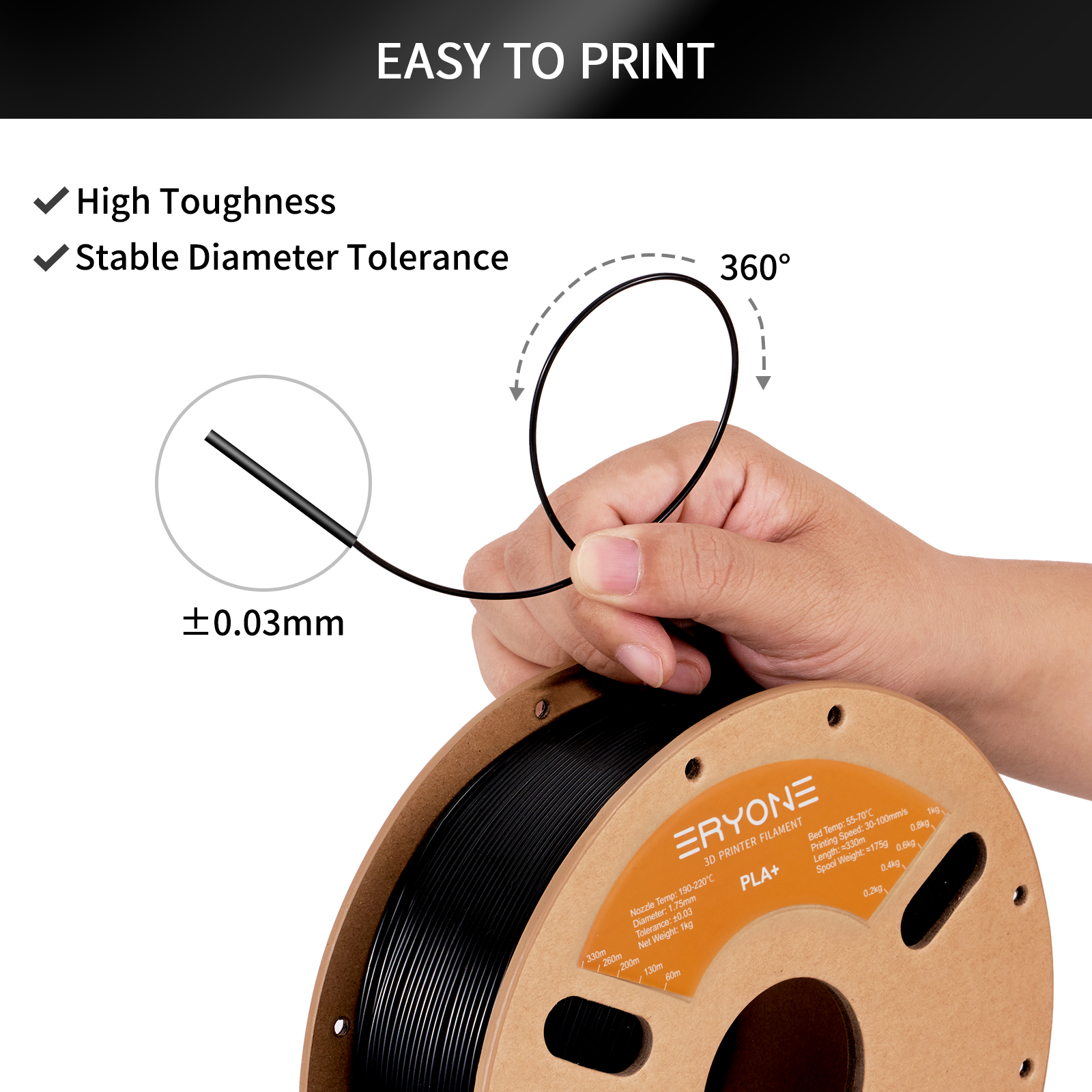 ERYONE 1KG PLA Plus Premium Fi - 3D Printing Nylon recension och pris