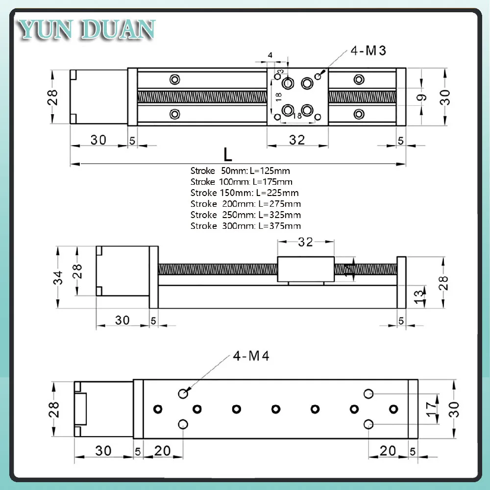T-type Sliding Table Rail Line - Stepper Motor recension och pris