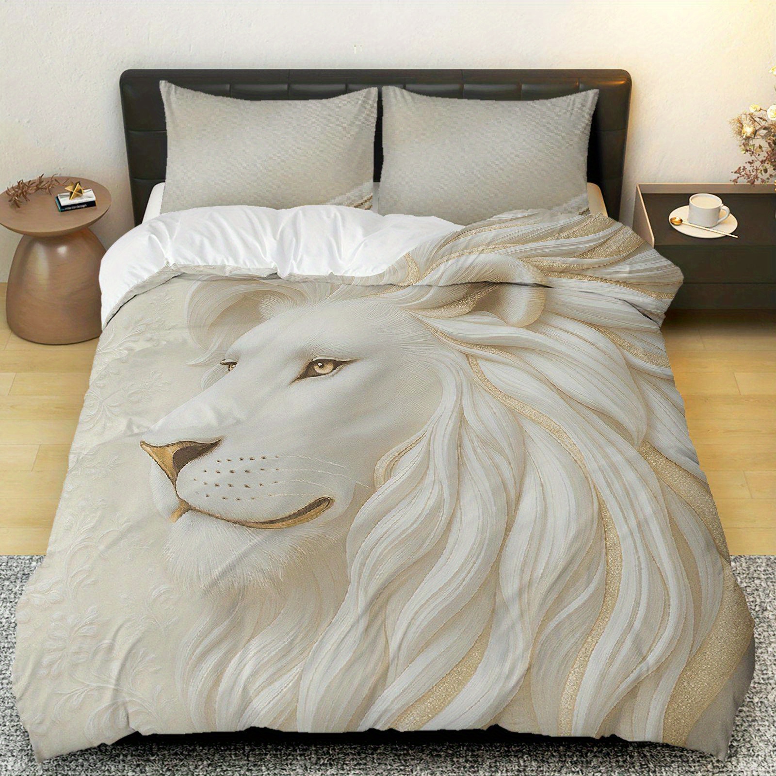 3pcs White Lion Bedding Set 3D - 3D Printing Nerd recension och pris