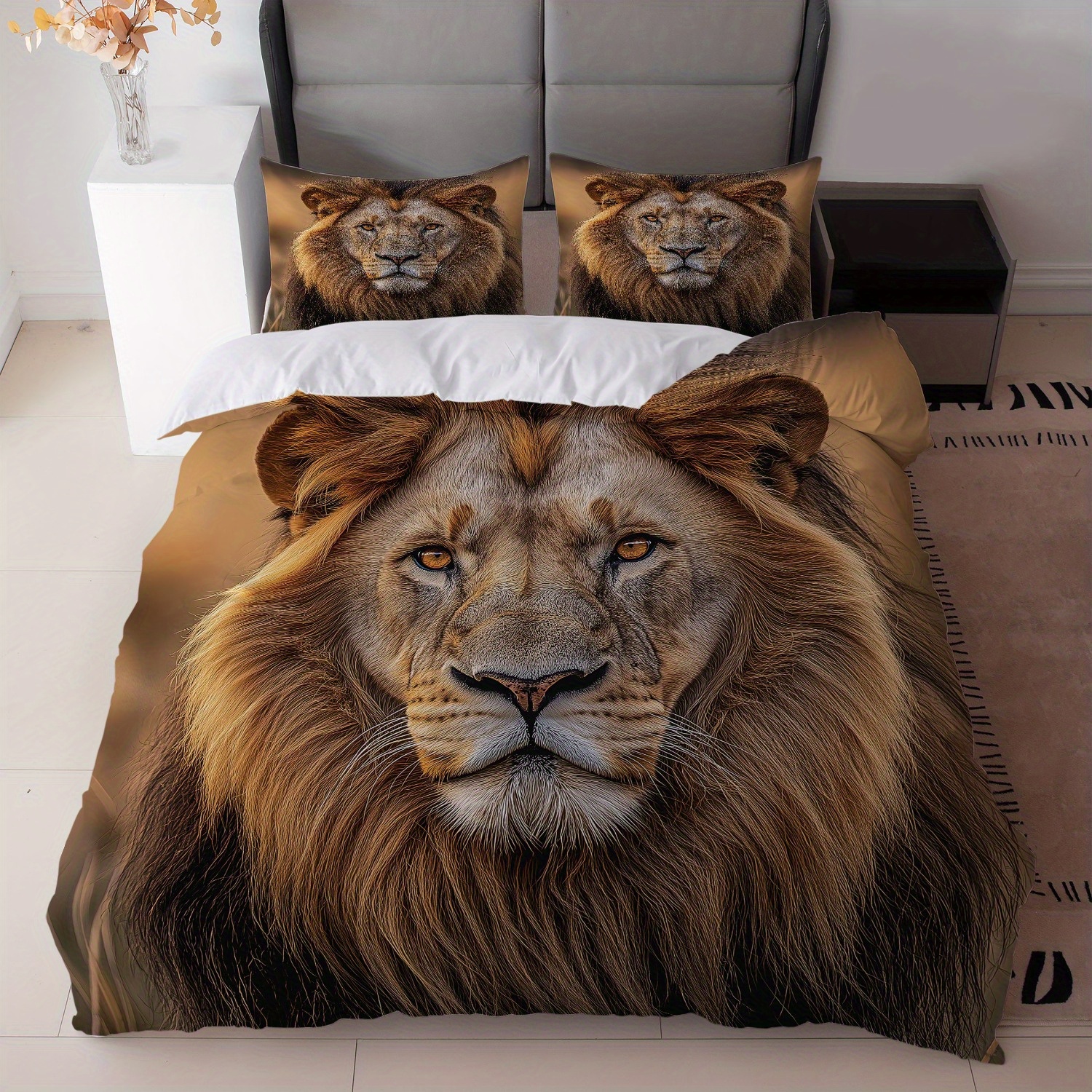 3pcs White Lion Bedding Set 3D - 3D Printing Nerd recension och pris