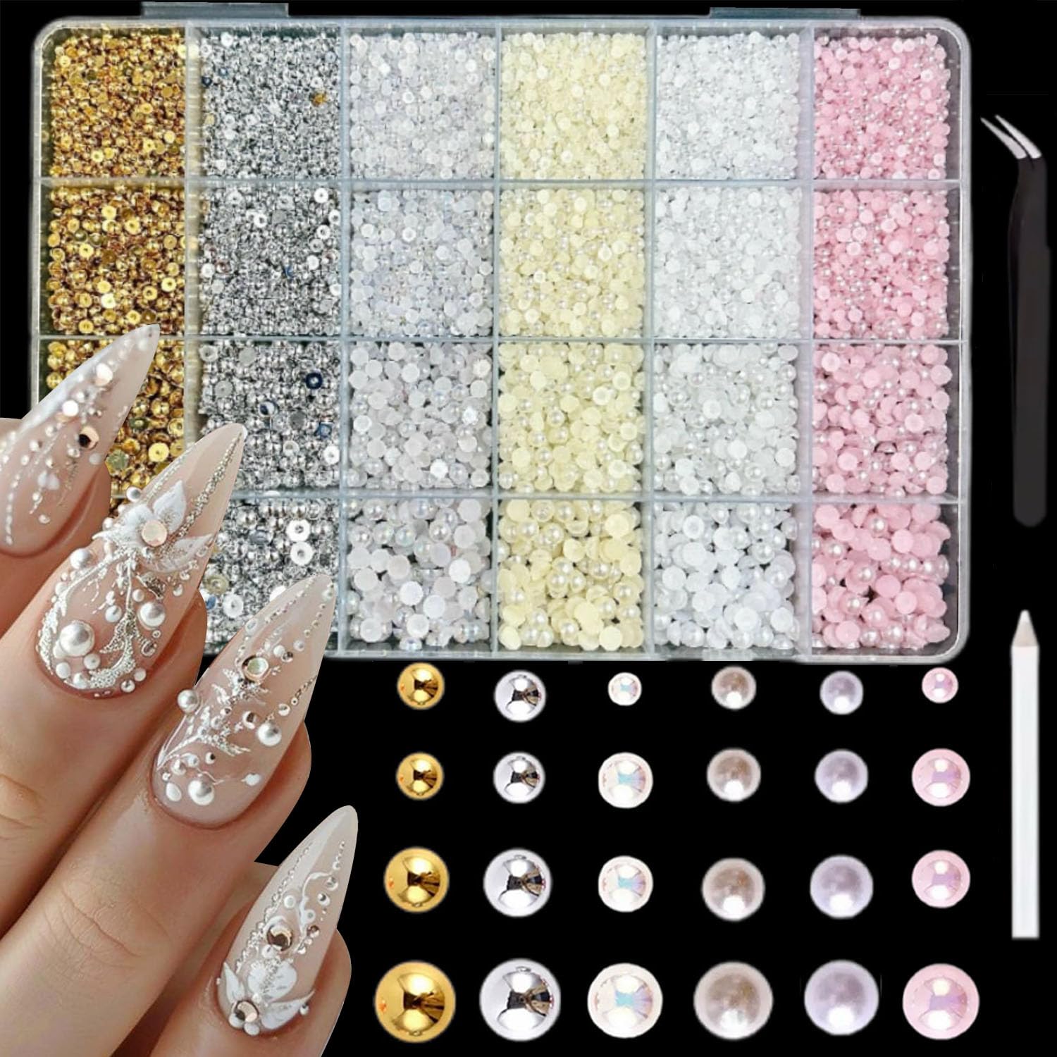 1Box 3800pcs 3D Flatback Pearl - 3D Printing Jewelry recension och pris