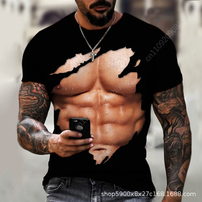 Men's 3D Muscle Print T-Shirt  - 3D Printing Nylon recension och pris