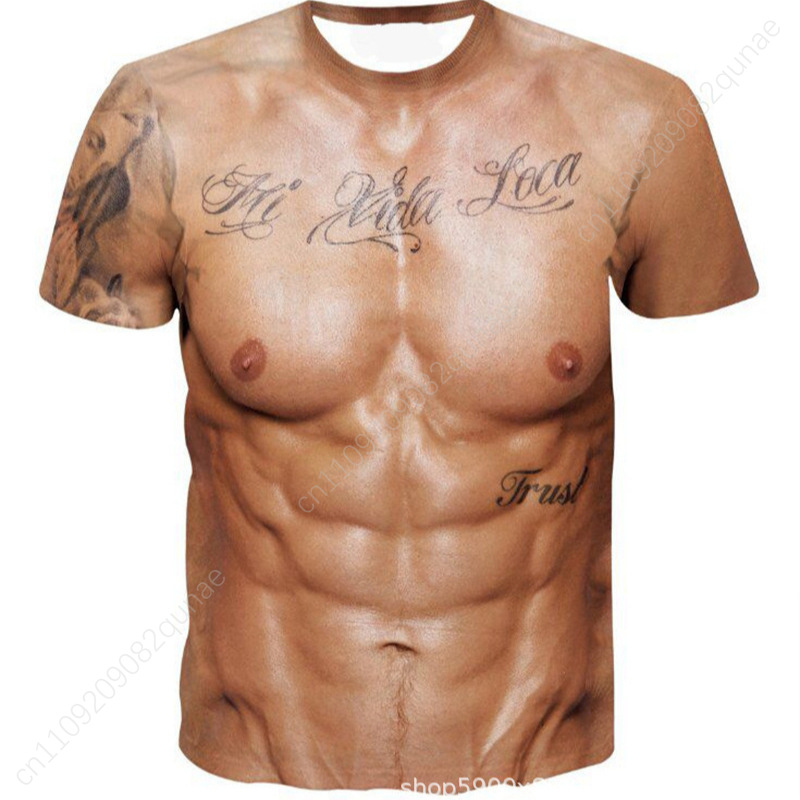 Men's 3D Muscle Print T-Shirt  - 3D Printing Nylon recension och pris
