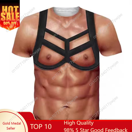 Men's Muscle-Fit Crew Neck T-S - 3D Printing Nylon recension och pris
