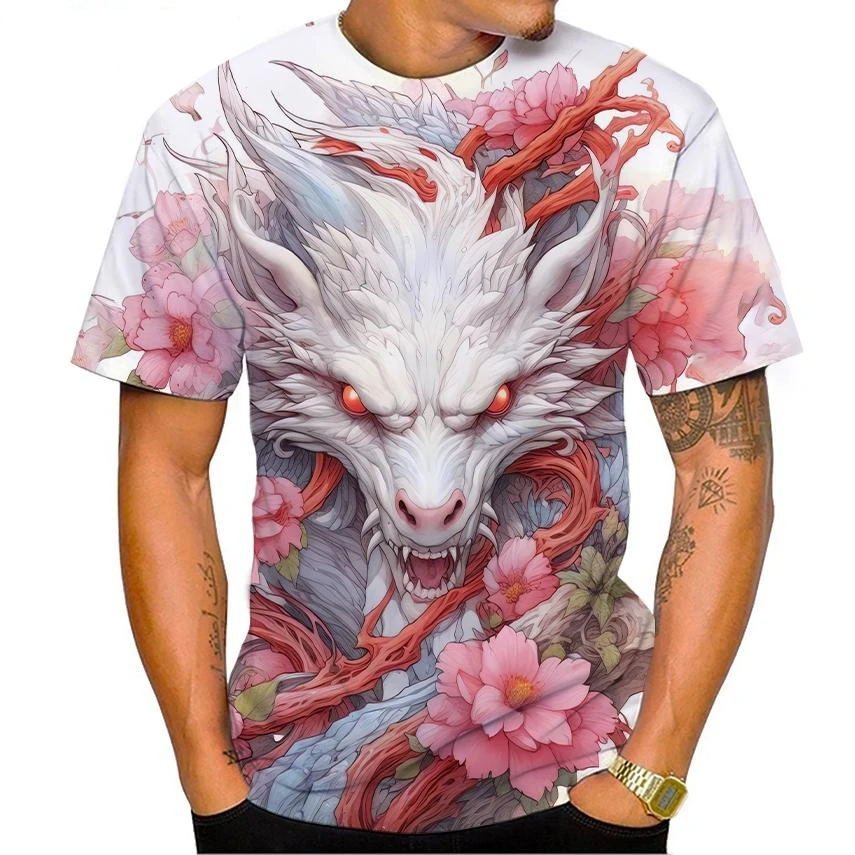 Summer New Men's Top 3D Printe - 3D Printing Dragon recension och pris