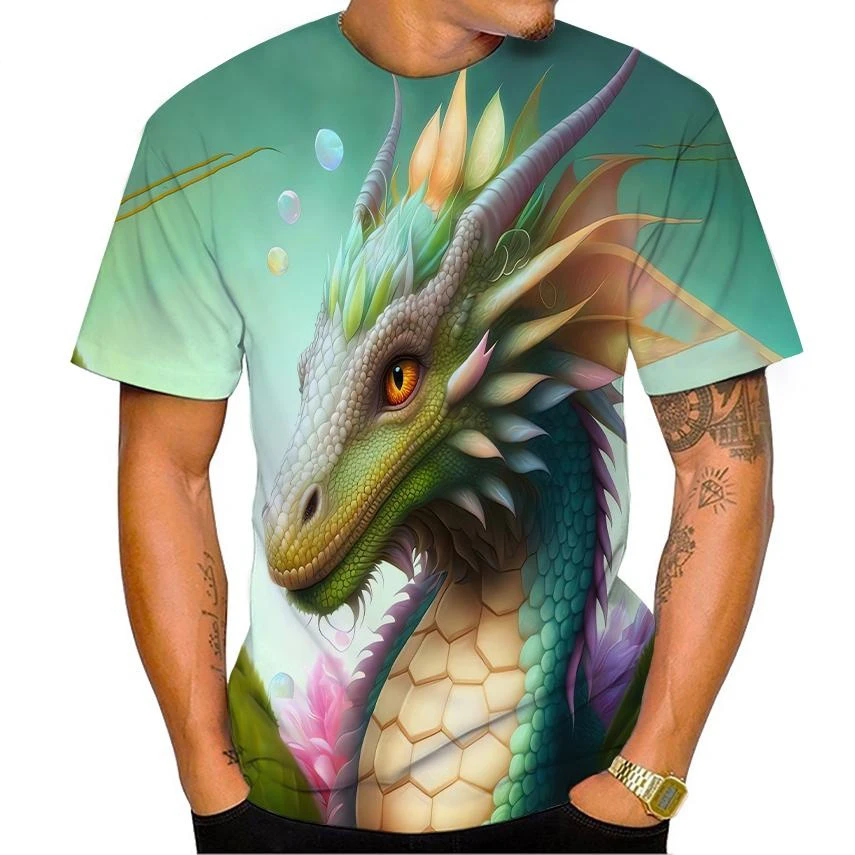 Summer New Men's Top 3D Printe - 3D Printing Dragon recension och pris