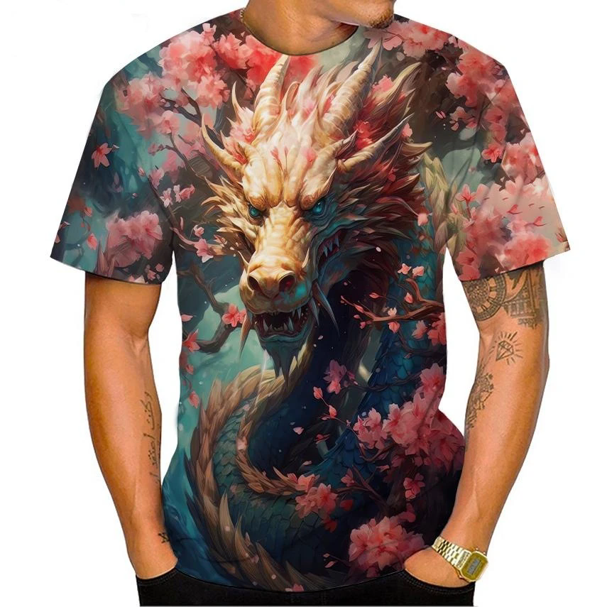 Summer New Men's Top 3D Printe - 3D Printing Dragon recension och pris