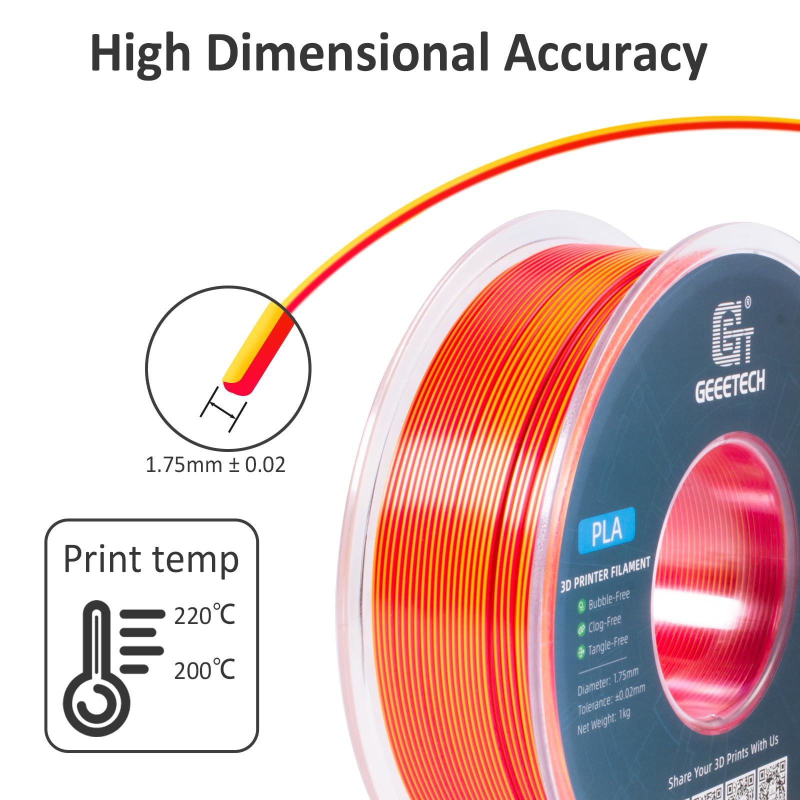 Geeetech Dual Colors BiColor S - 3D Printing Nylon recension och pris
