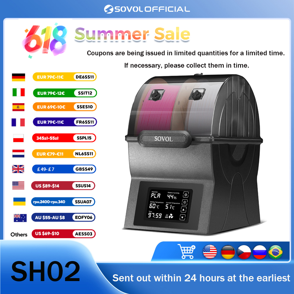 Sovol Filament Dryer SH02 Dry  - 3D Printing Fff recension och pris