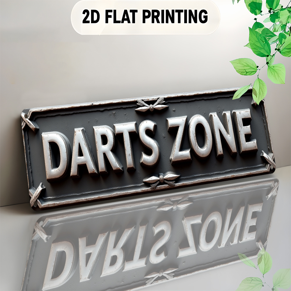 Tin Sign DARTS ZONE 2D Flat Pr - 3D Printing Industrial recension och pris
