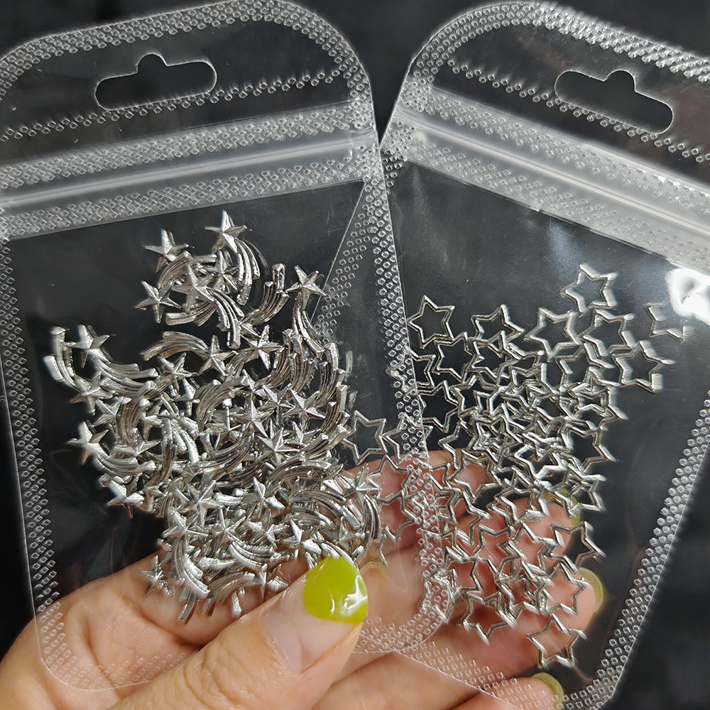 20pcs Silver Stars Nail Charms - 3D Printing Jewelry recension och pris
